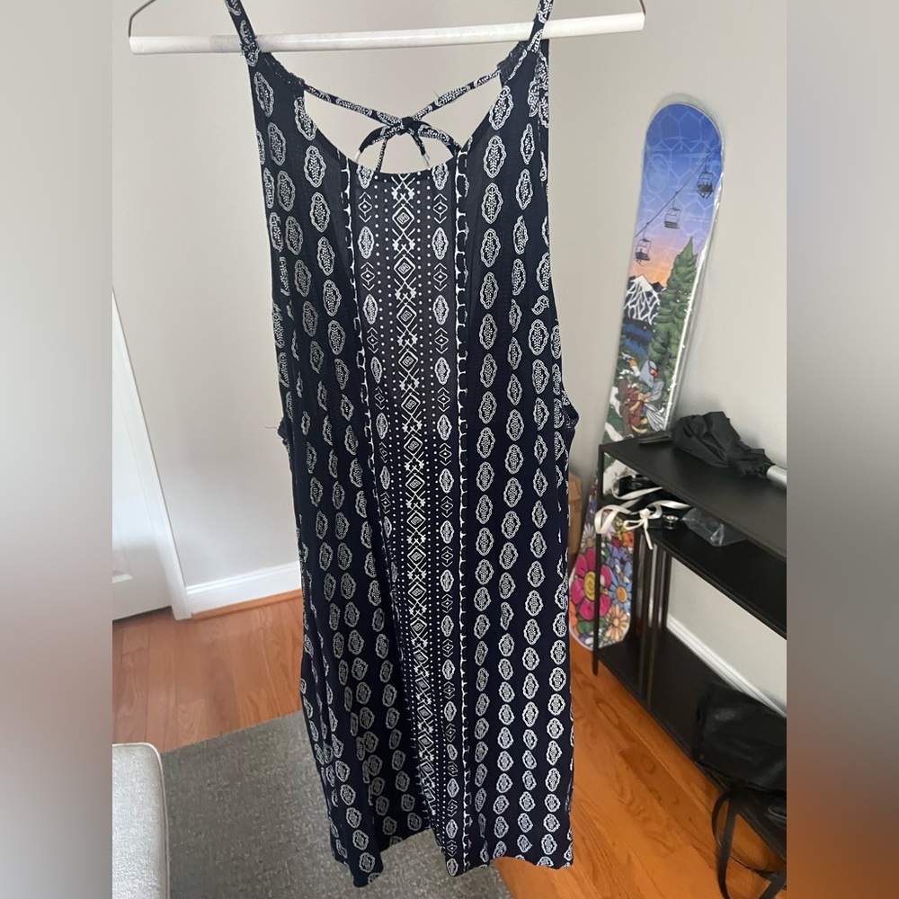 Roxy size XL babydoll sun dress navy blue